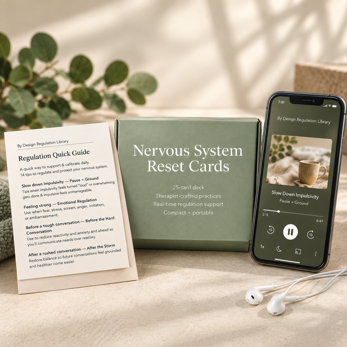 By Design Calm Collection Reset Bundle with Nervous System Reset Cards and Digital Regulation Library