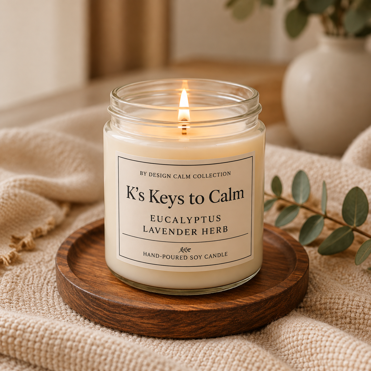 K’s Keys to Calm candle included in The Pause Ritual